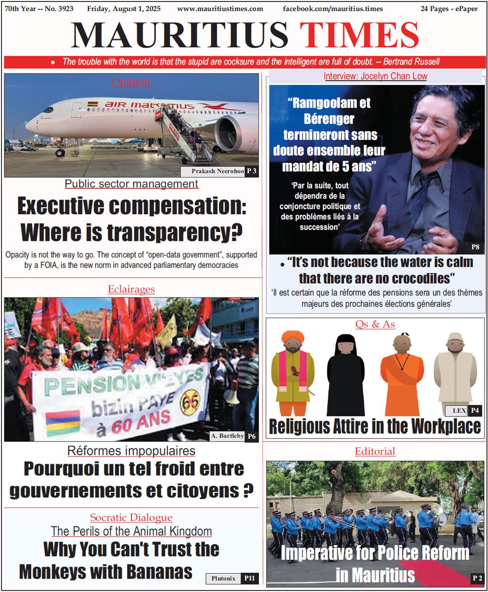 Mauritius Times ePaper Friday 1 August 2025